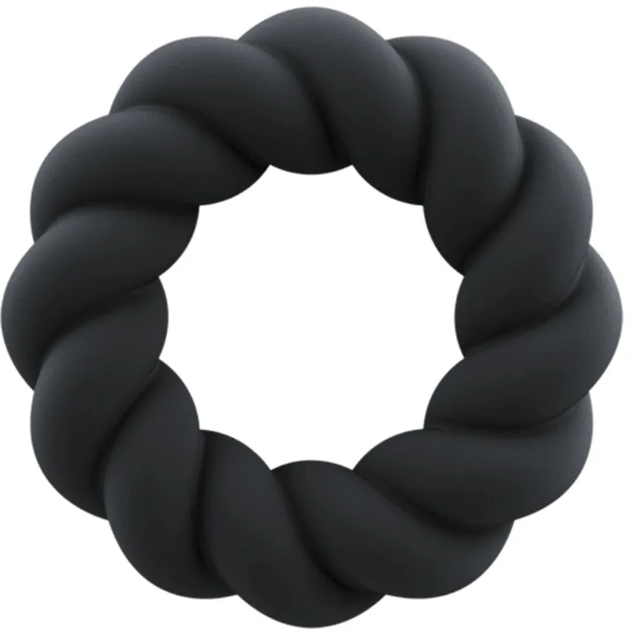 ROCKS-OFF - TWIST ZWARTE SILICONEN MASTURBATORRING