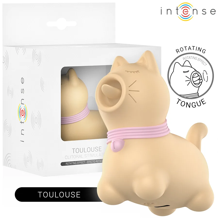 INTENSE - TOULOUSE STIMULATOR MET 360º DRAAIBARE TONG GEEL
