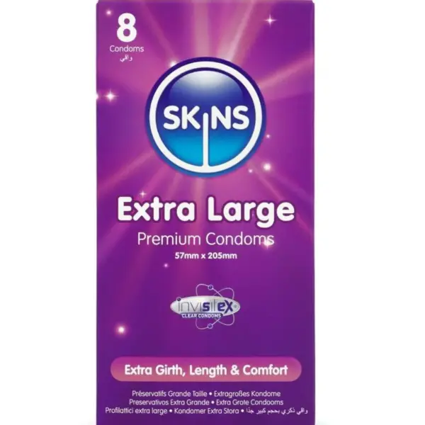 SKINS - EXTRA GROTE PREMIUM CONDOOMS PAK 8