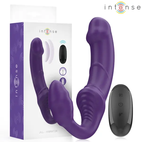 INTENSE - JILL DUBBELE VIBRATOR 20 CM VIOLET AFSTANDSBEDIENING
