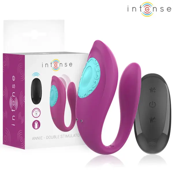 INTENSE - ANNIE U-VORMIGE VIBRATOR EN STIMULATOR PAARSE AFSTANDSBEDIENING