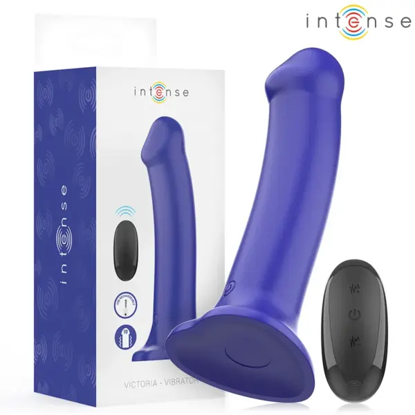INTENSE - VICTORIA VIBRATOR MET ZUIGNAP 10 VIBRATIES DONKERBLAUWE AFSTANDSBEDIENING
