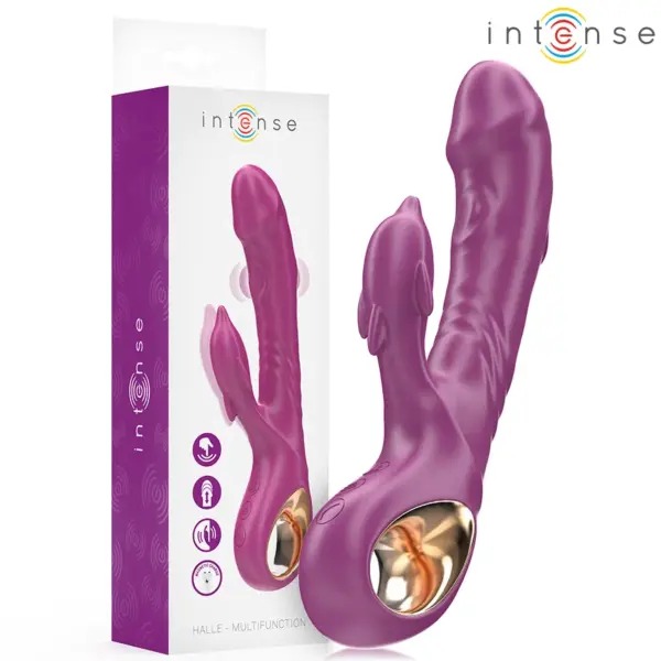 INTENSE - HALLE MULTIFUNCTIONELE VIBRATOR MET DOLFIJN STIMULERENDE TONG PAARS