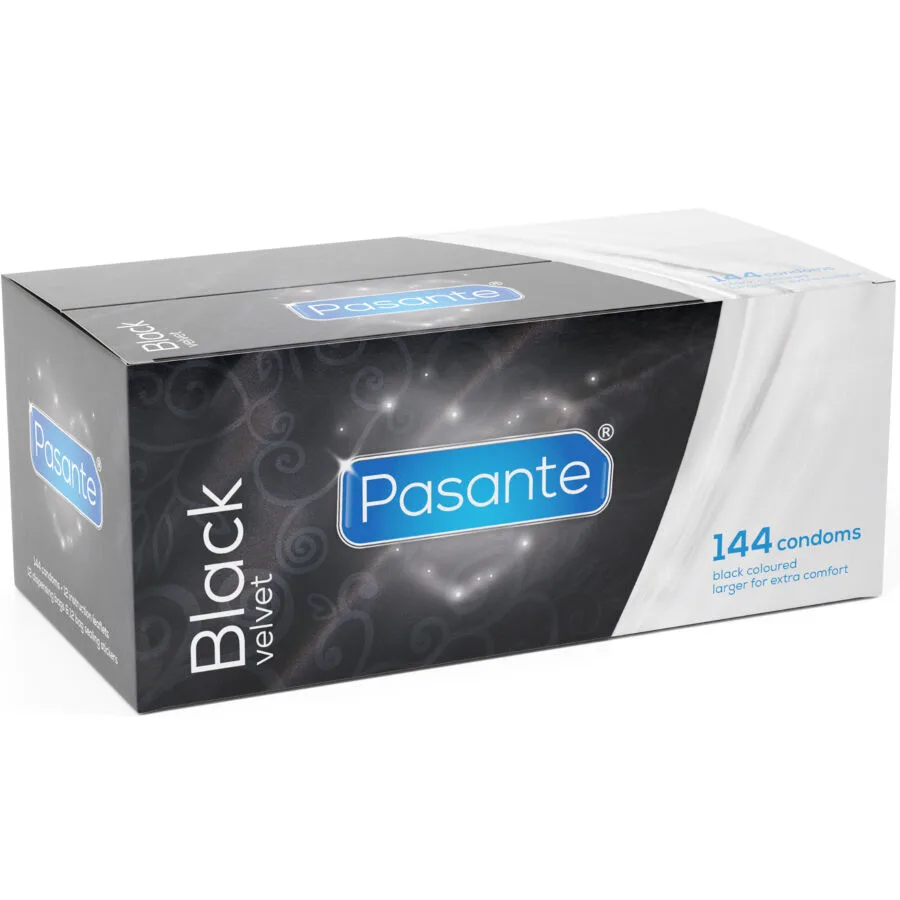 PASANTE - ZWARTE FLUWELEN CONDOOMS DOOS 144 STUKS