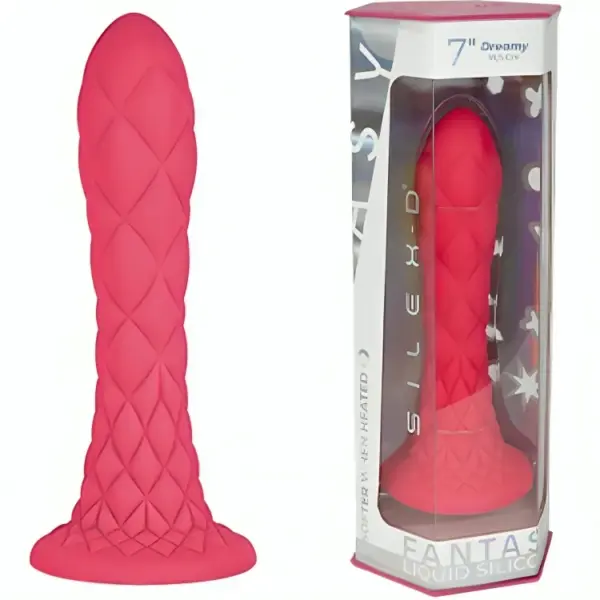 SILEXD - DROMERIGE DILDO FANTASIE VLOEIBARE SILICONEN THERMOREACTIEF FUCHSIA 18,5 CM