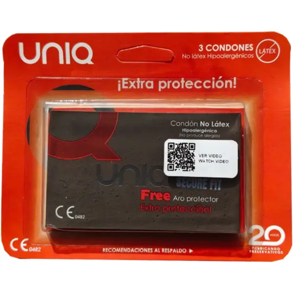 UNIQ - VEILIG PASVORM LATEXVRIJE CONDOOMS 3 STUKS
