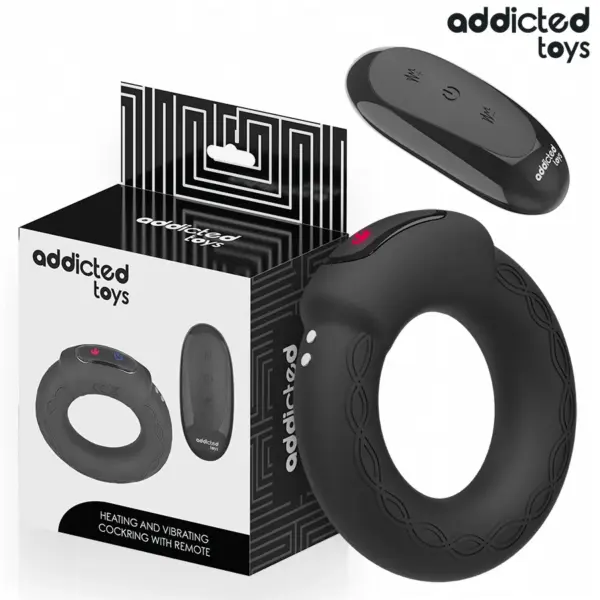 ADDICTED TOYS - VERWARMENDE EFFECT VIBRERENDE COCKRING AFSTANDSBEDIENING