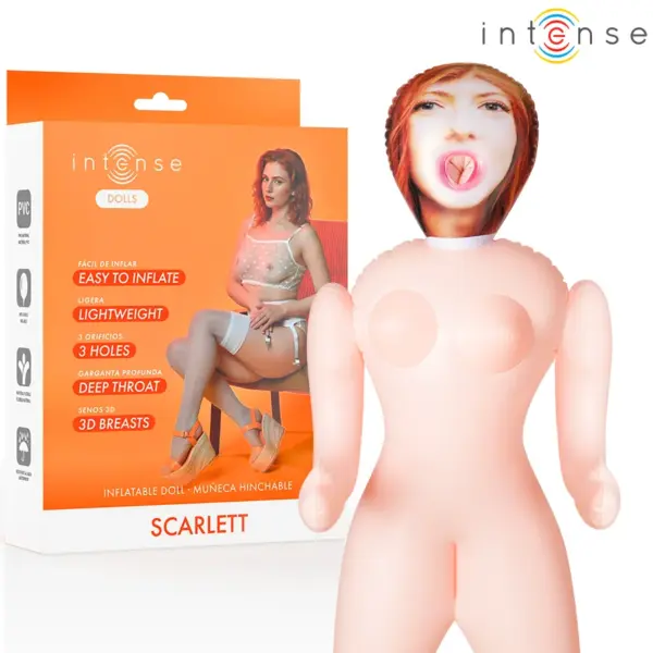 INTENSE DOLLS - SCARLETT OPBLAASPOP MET DRIE OPENINGEN