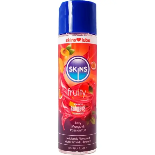 SKINS - FRUITIG GLIJMIDDEL OP WATERBASIS, MANGO & PASSIEVRUCHT, 130 ML