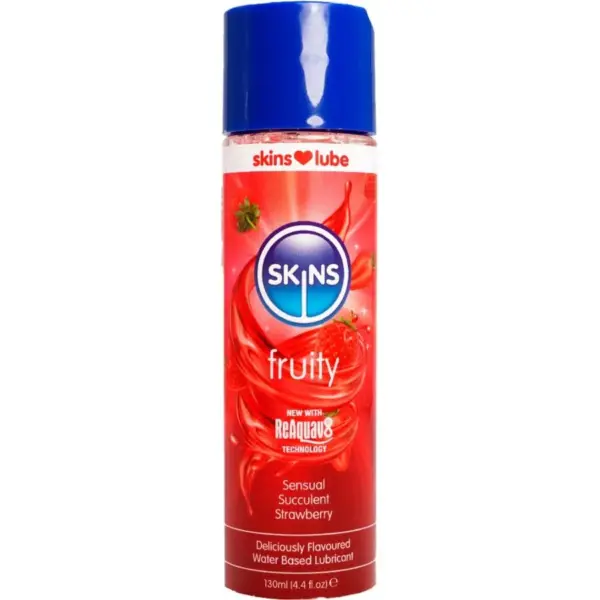 SKINS - FRUITIG GLIJMIDDEL OP WATERBASIS, AARDBEI 130 ML