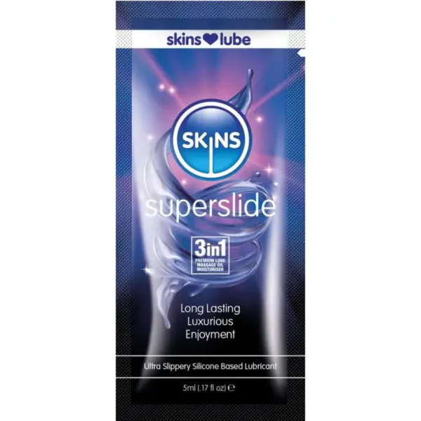 SKINS - SUPERSLIDE SILICONEN-GEBASEERD GLIJMIDDEL VOOR EENMALIG GEBRUIK 5 ML