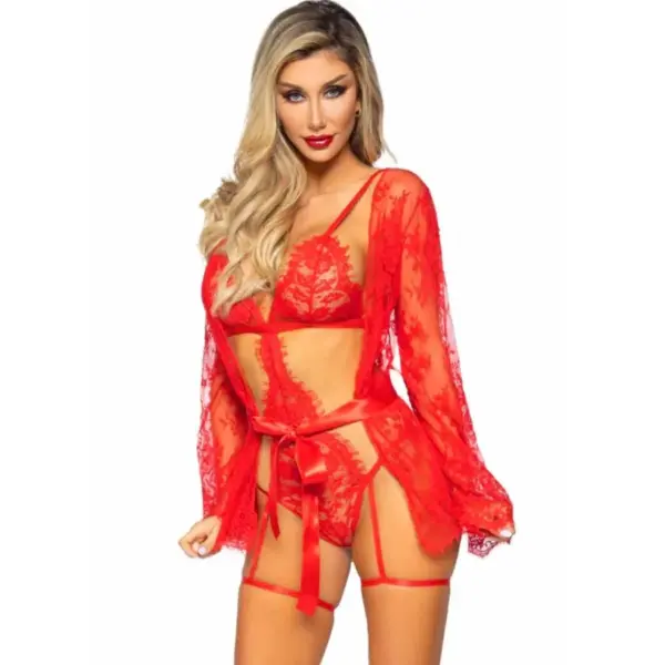 LEG AVENUE - 86123 TEDDY + KORRELSJURKSET ROOD MAAT M