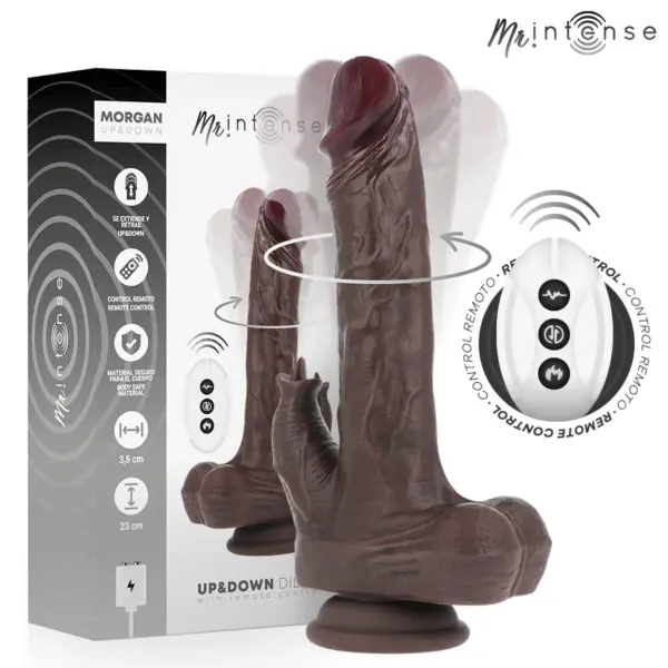 MR INTENSE - MORGAN REALISTISCHE MULTIFUNCTIONELE POP MET VIBRATIE EN AFSTANDSBEDIENING VOOR OMHOOG EN OMLAAG 23 CM -O- 3,5 CM