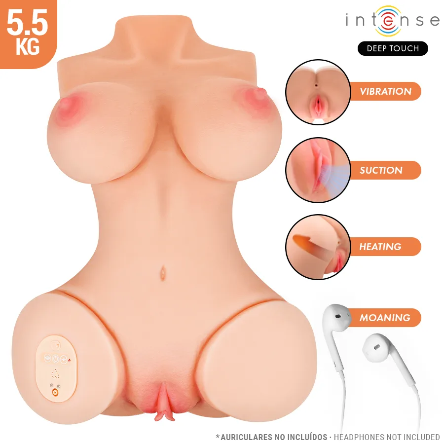 INTENSE DEEP TOUCH - VERO TORSO VAGINA MET ZUIGKRACHT, WARMTE, TRILLING EN STEMEFFECTEN L 5,5 KG