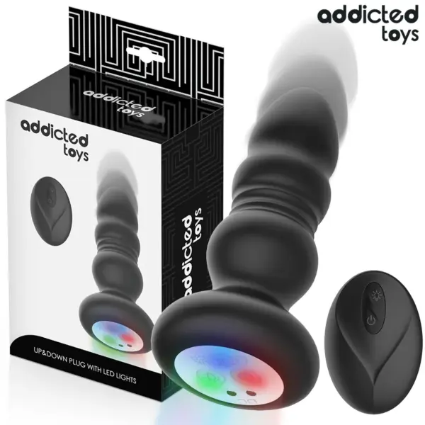 ADDICTED TOYS - DRAAIBARE VIBRERENDE ANALE PLUG, LED-VERLICHTING EN AFSTANDSBEDIENING