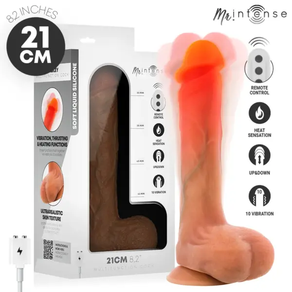 MR INTENSE - BRADLEY SILICONE VIBRERENDE DILDO MET WARMTE-EFFECT EN AFSTANDSBEDIENING 21 CM -Ø- 4,2 CM