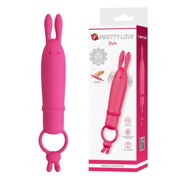PRETTY LOVE - DELIA RABBIT VIBRATOR MET WEERSTANDSRING