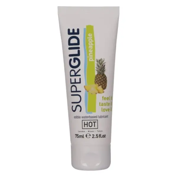 HOT - SUPERGLIDE EETBAAR GLIJMIDDEL OP WATERBASIS MET ANANASGEUR 75 ML