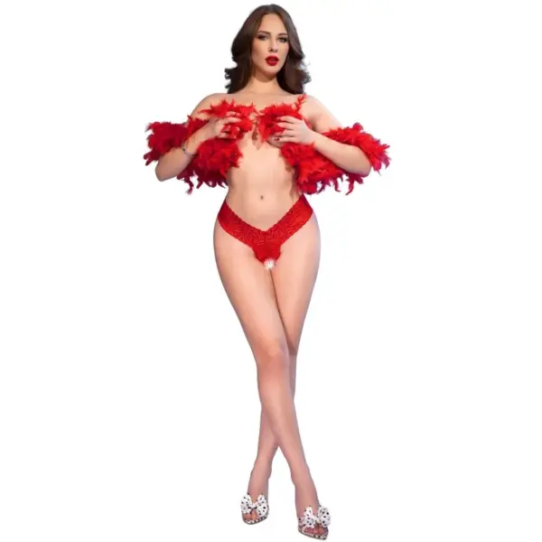 CHILIROSE - CR 4885 RODE STRING MET OPEN KRUIS S