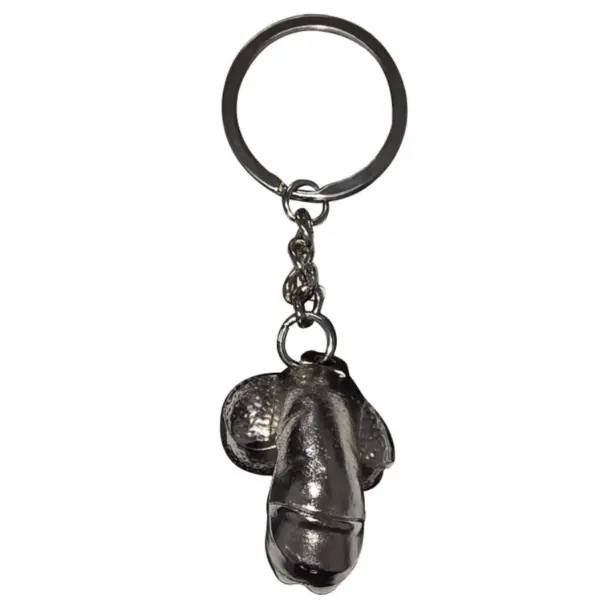 DIABLO PICANTE - ZILVEREN METALEN SLEUTELHANGER MET VERKLEINDE PENIS