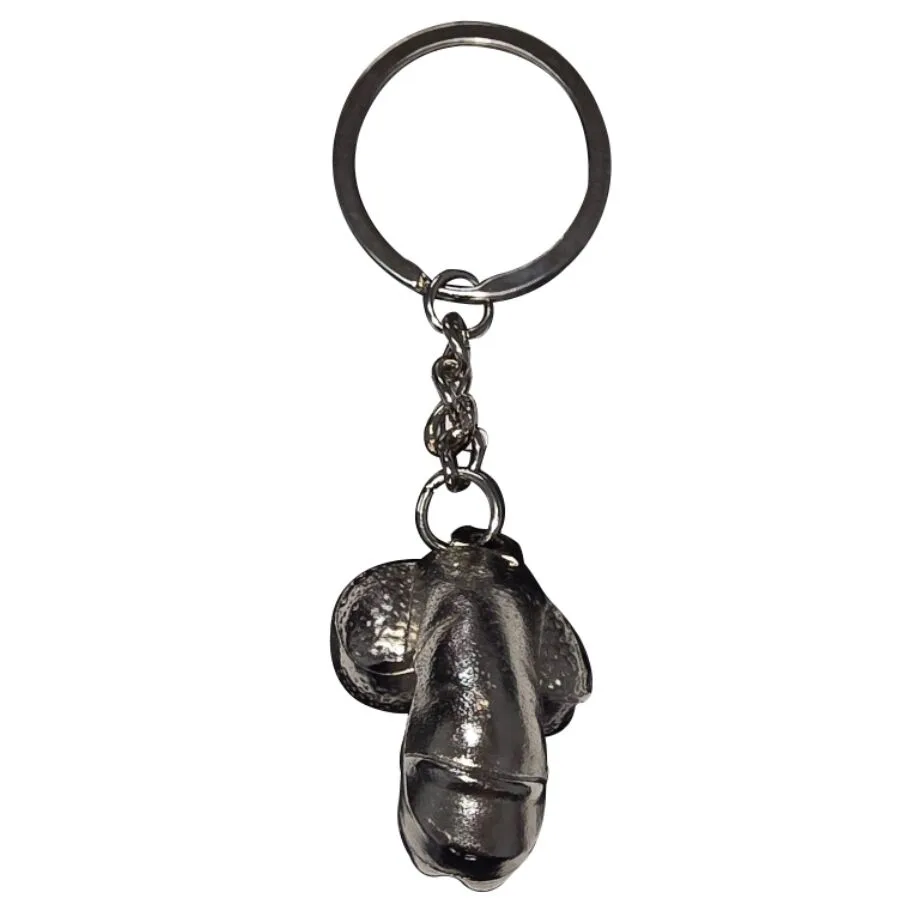 DIABLO PICANTE - ZILVEREN METALEN SLEUTELHANGER MET VERKLEINDE PENIS