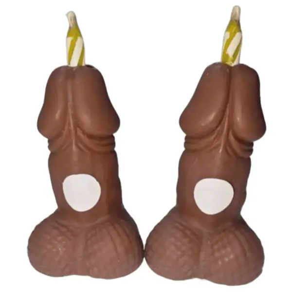 DIABLO PICANTE - PENIS VERJAARDAGSNUMMER KAARSEN DONKERE TINT 2 STUKS