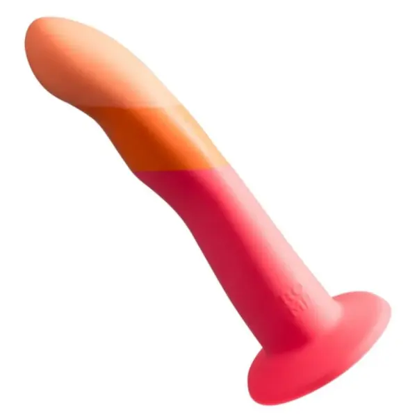 ROMP - DIZI SILICONEN DILDO MET ZUIGNAP DRIEKLEURIG 18 CM
