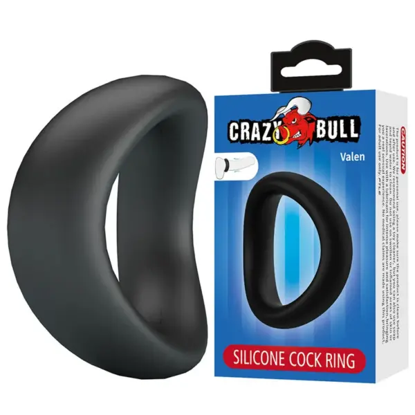 CRAZY BULL - VALEN ERGONOMISCHE SILICONEN PIKRING ZWART