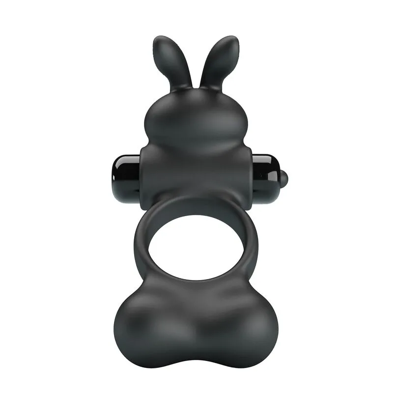 PRETTY LOVE - VIBRERENDE PENISRING MET KONIJNSTIMULATOR 10 FUNCTIES ZWART