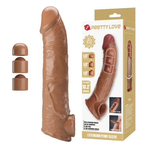 PRETTY LOVE - VERSTELBARE PENISVERLENGHOES 26 CM Ø 4 CM BRUIN