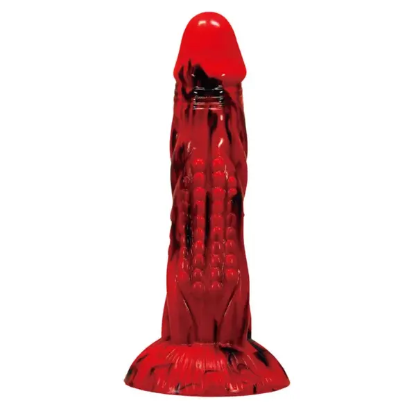 POWER MONSTERS - MINOTAUR FANTASY DILDO MET ZUIGNAP 21 CM Ø 5 CM ROOD & ZWART