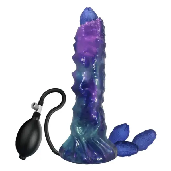 POWER MONSTERS - DUSKWALKER SENTINEL DRIEKLEURIGE OPBLAASBARE FANTASIE SILICONEN DILDO 23 CM Ø 5 CM