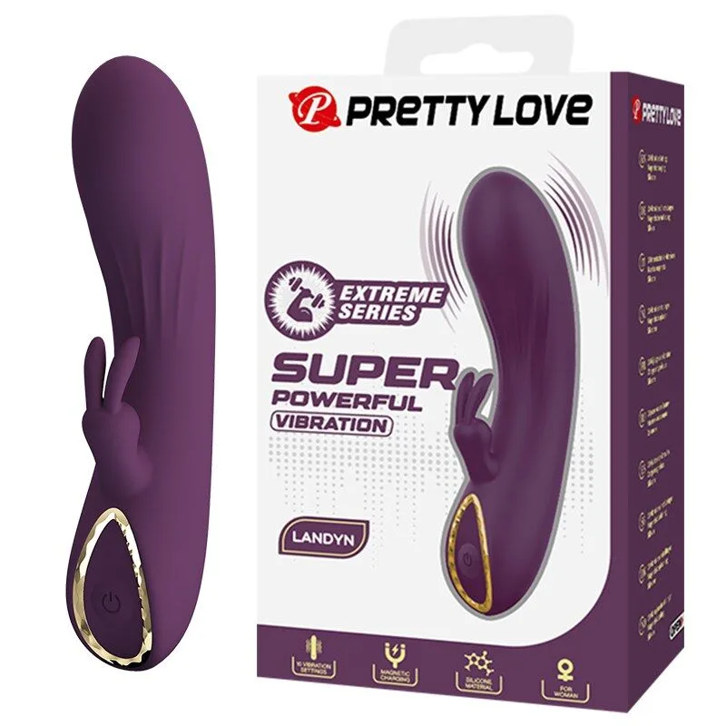 PRETTY LOVE - LANDYN OPLAADBARE KONIJNENVIBRATOR MET 10 FUNCTIES, PAARS