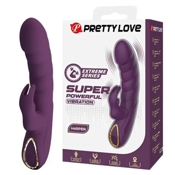 PRETTY LOVE - HARPER OPLAADBARE KONIJNENVIBRATOR MET 10 FUNCTIES, PAARS
