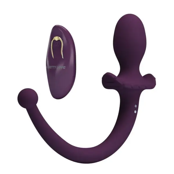 PRETTY LOVE - LIOEA VIBRERENDE ANALE PLUG MET STAART 12 FUNCTIES PAARSE AFSTANDSBEDIENING