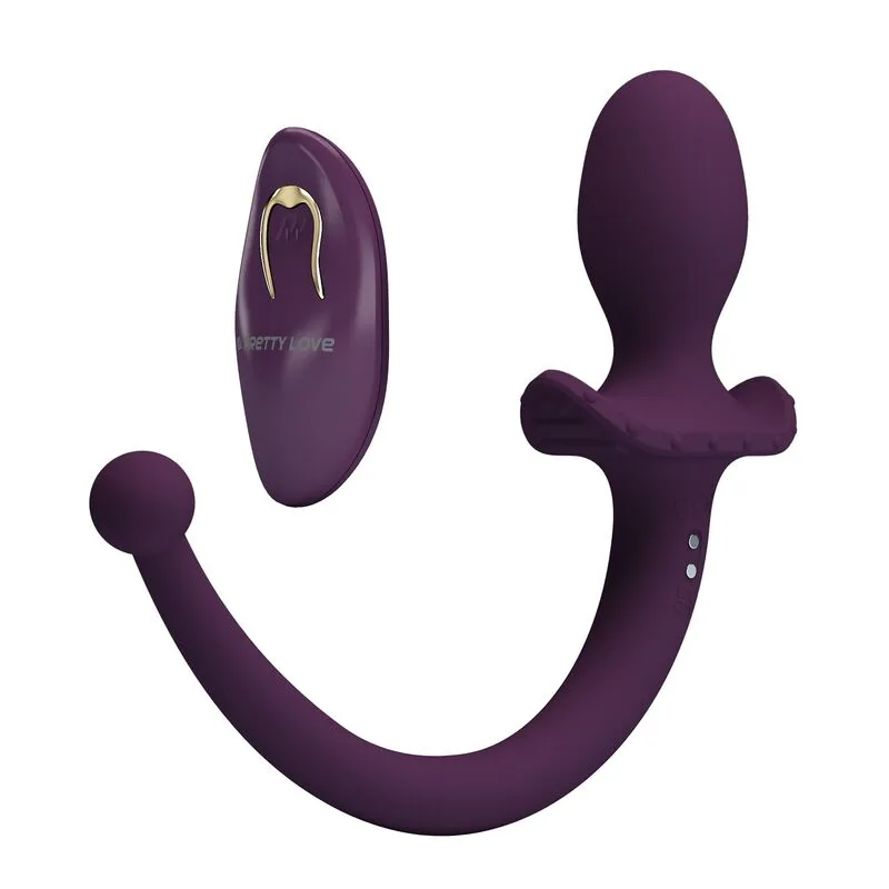 PRETTY LOVE - LIOEA VIBRERENDE ANALE PLUG MET STAART 12 FUNCTIES PAARSE AFSTANDSBEDIENING