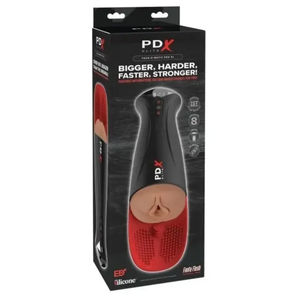 PDX ELITE - FAP-O-MATIC PRO XL AUTOMATISCHE VIBRERENDE STROKER BRUIN 34,9 CM
