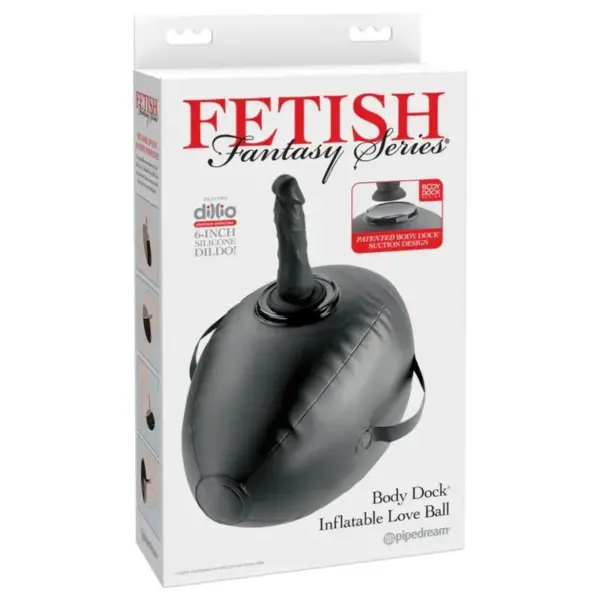 FETISH FANTASY SERIES - BODY DOCK OPBLAASBARE LIEFDESBAL MET DILDO ZWART 41,9 CM