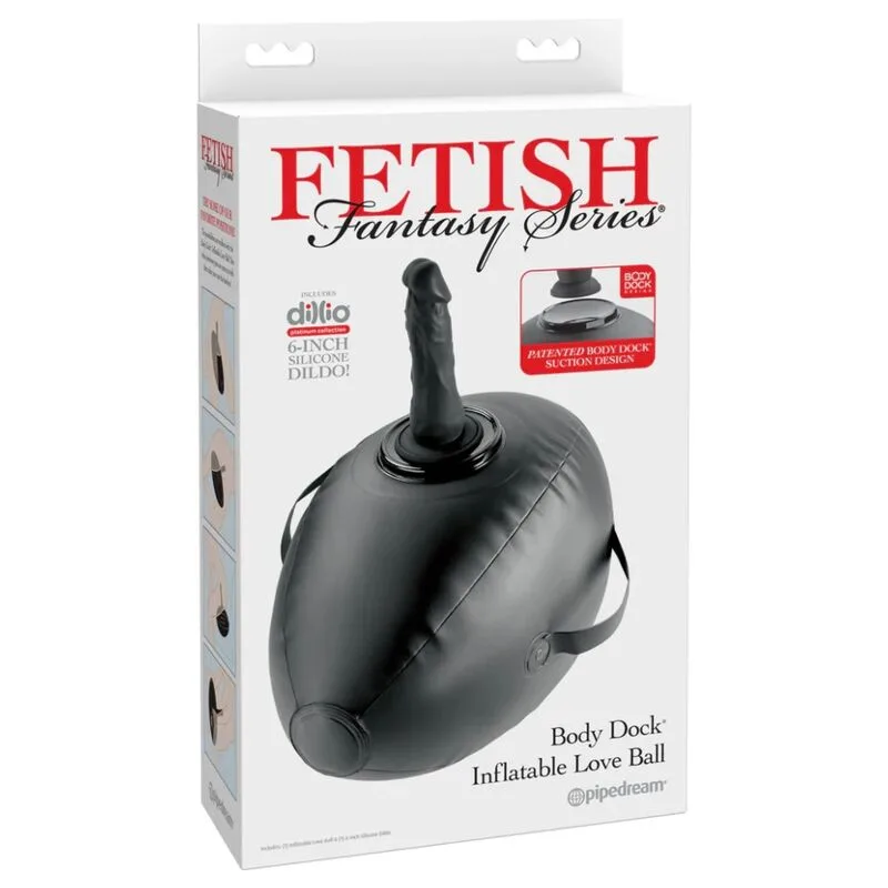 FETISH FANTASY SERIES - BODY DOCK OPBLAASBARE LIEFDESBAL MET DILDO ZWART 41,9 CM