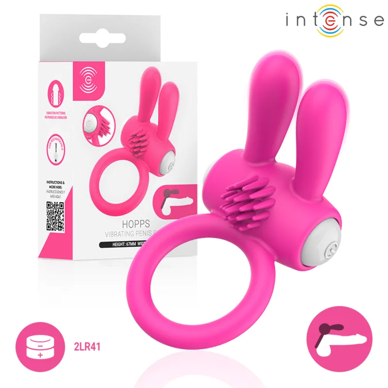 INTENSE - HOPPS VIBRERENDE PENISRING MET CLITORALE STIMULATIE ROZE