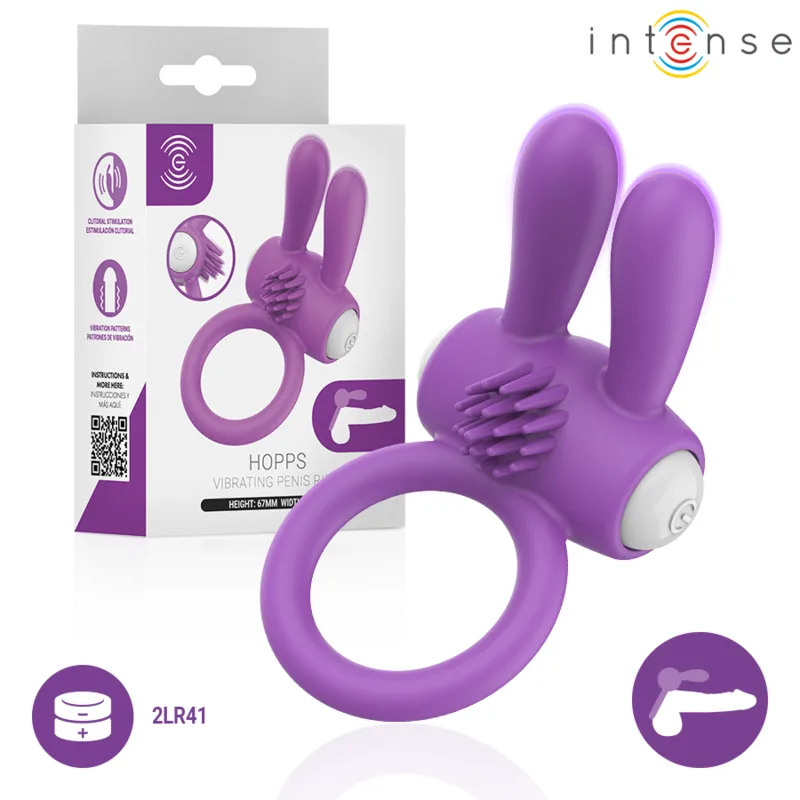 INTENSE - HOPPS VIBRERENDE PENISRING MET CLITORALE STIMULATIE PAARS