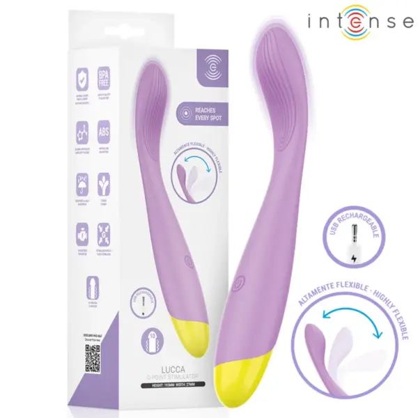 INTENSE - LUCCA FLEXIBELE USB OPLAADBARE G-PUNTSTIMULATOR