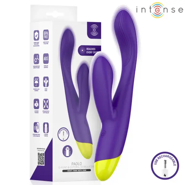 INTENSE - PAOLO OPLAADBARE KONIJNSTIMULATOR VOOR G-SPOT EN CLITORIS