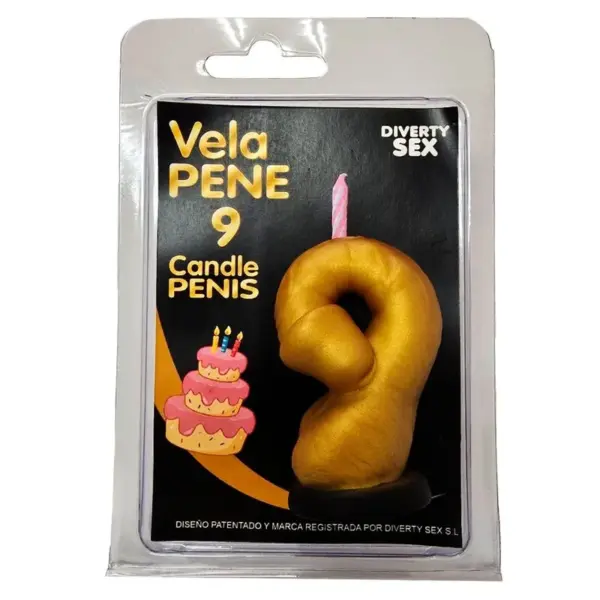 Spicy Devil - Peniskaars in de vorm van het cijfer 9, goudkleurig