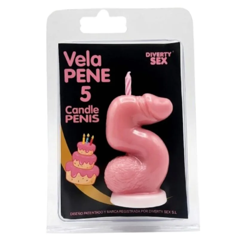 DIABLO PICANTE - PENISKAARS IN DE VORM VAN HET CIJFER 5, ROZE KLEUR