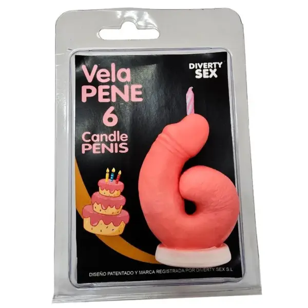 DIABLO PICANTE - PENISKAARS IN DE VORM VAN HET CIJFER 6 ROZE KLEUR