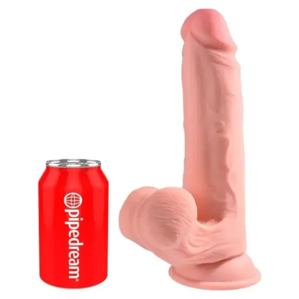 KING COCK PLUS - REALISTISCHE DILDO MET DRIEVOUDIGE DICHTHEID EN BEWEGENDE TESTIKELS, 23 CM, VLEESKLEURIG