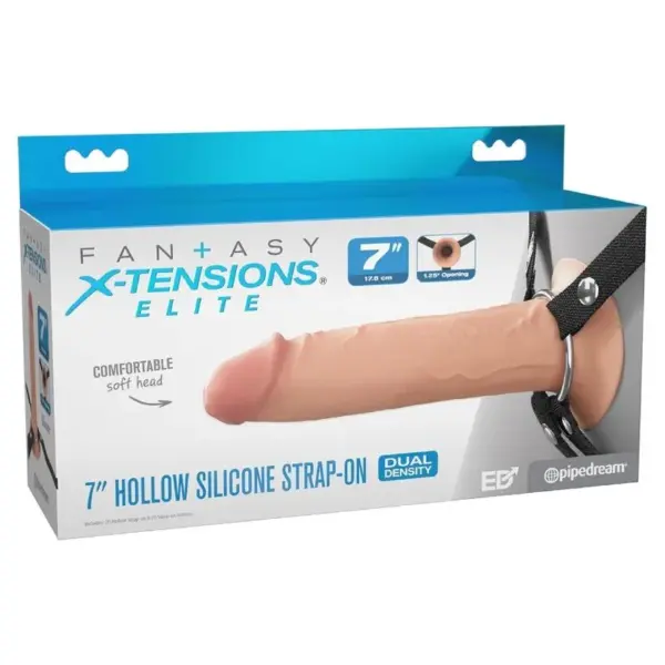 FANTASY X-TENSIONS ELITE - 17,8 CM HOLLE SILICONEN STRAP-ON