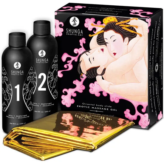 SHUNGA - OOSTERSE BODY TO BODY EROTISCHE MASSAGEGEL MET AARDBEIEN EN CAVA