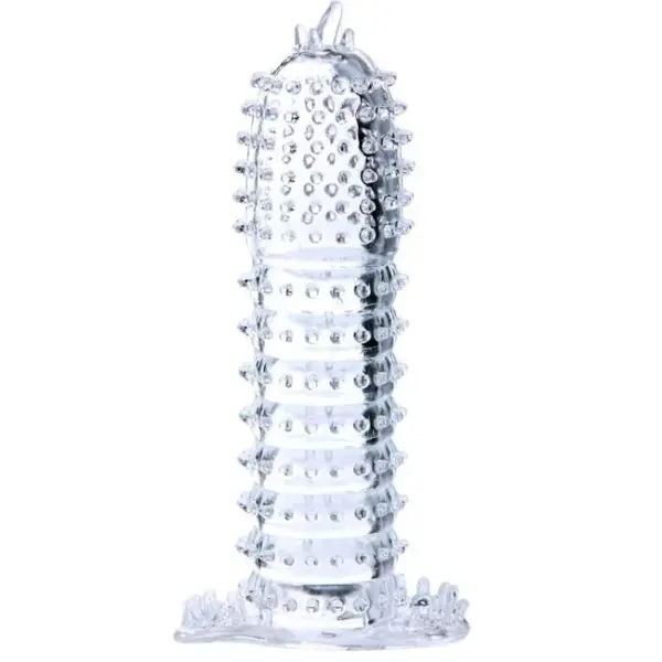 BAILE - PENIS SLEEVE MET STIMULERENDE STIPPEN TRANSPARANT 14 CM